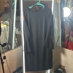 Calvin Klein Gray Bell Sleeve Sheath Dress